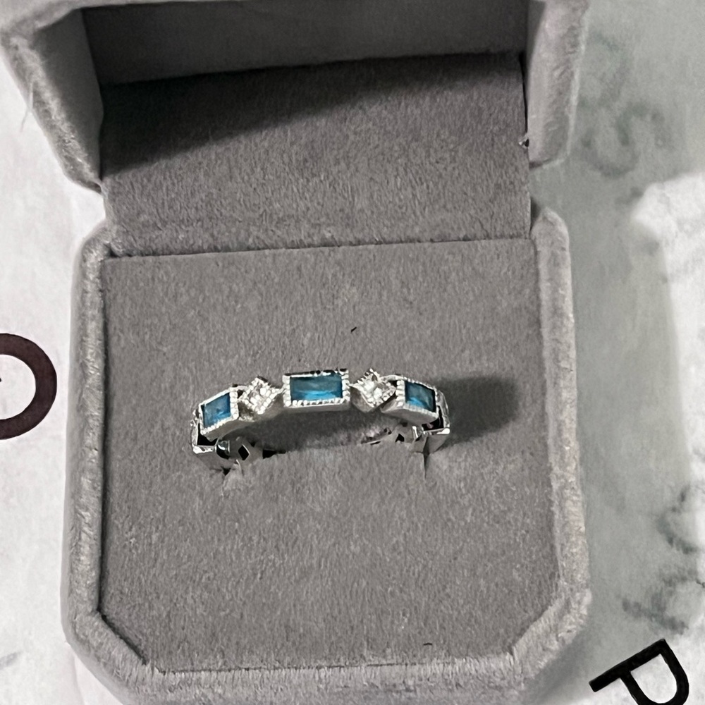 Shine by Sterling Forever Sterling Silver Pre-Loved Authentic Blue Topaz…